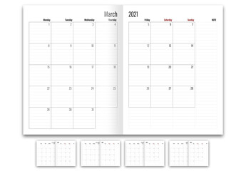 2021 Year Calender Planner Layout