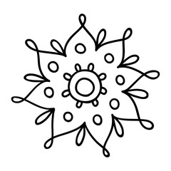 Hand drawn mehendi flower design