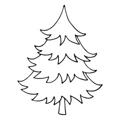 Obraz premium Hand drawn christmas tree isolated on white