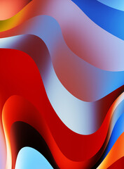 Fluid abstract background with colorful gradient. 2D illustration of modern movement.