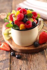 mixed fruit salad with berry fruit