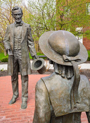 Statue of Grace Bedell and Abraham Lincoln