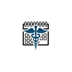 Medical calendar icon isolated on white background