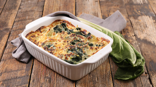 Baked Chard With Cream And Cheese- Gratin