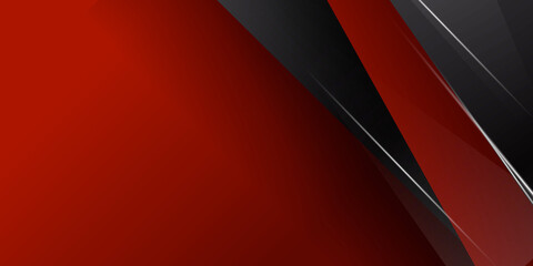 Red black graphic abstract background with modern technology triangles and shiny white lights