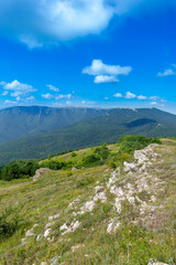 Mountain landscape, Crimea. Demerdji mountain. This place is a natural tourist attraction of Crimea