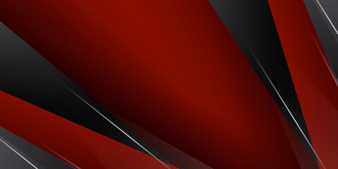 Modern shiny trendy black red abstract background with 3D layers and triangles