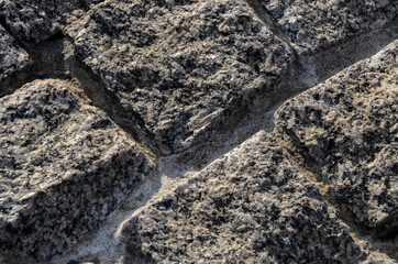 Fragment of stone pavement-granite paving 1