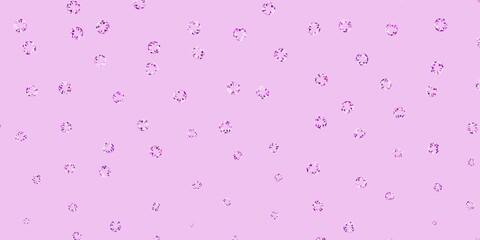 Light purple, pink vector background with bubbles.