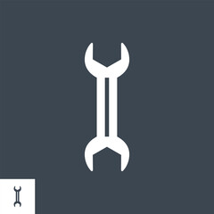 Wrench Related Vector Glyph Icon. Isolated on Black Background. Vector Illustration.