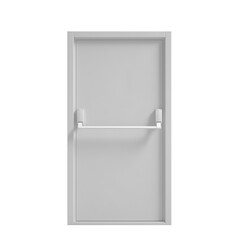 emergency white fire exit door isolated on white background. 3d render