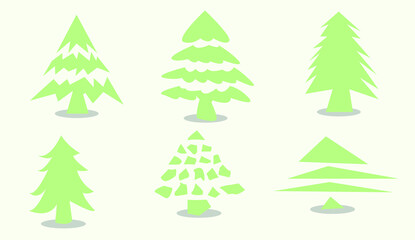 set of christmas trees