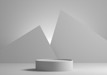 3d platform studio minimal scene with render platform. studio background 3d rendered podium. platform render to show product. Stage showcase platform modern 3d studio grey pedestal floor