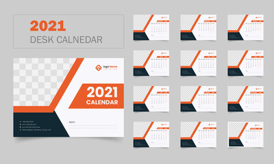 Creative and clean 2021 calenader deign tempalte