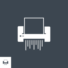 Paper Shredder related vector glyph icon. Isolated on black background. Vector illustration.