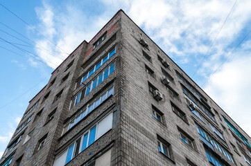 tall old house in a slum