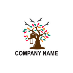 tree house logo vector