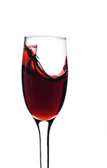 splash of drink in a beautiful crystal glass