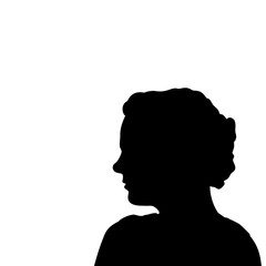 Silhouette face woman close up