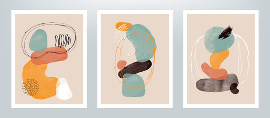 Сreative vector minimalist hand painted illustrations for cover design or wall decoration.
