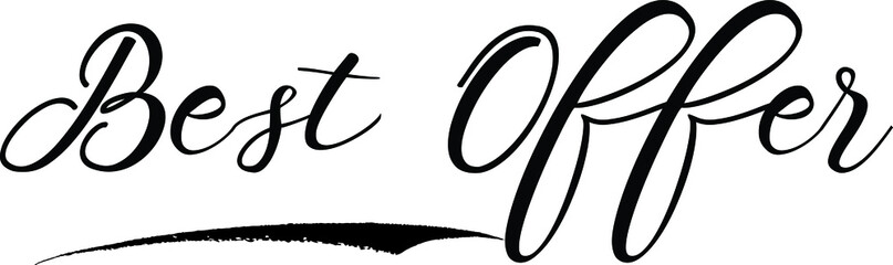 Best Offer Handwritten Font Calligraphy Black Color Text 
on White Background