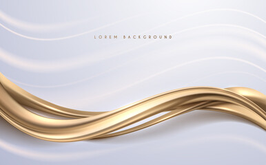 Abstract gold line on white background