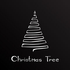Fototapeta premium Hand Drawn Christmas Tree Design Element on Chalkboard
