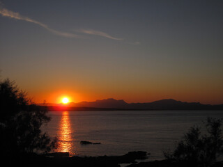 sunset over the river