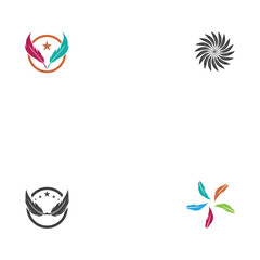 Set Feathers Logo Template vector symbol