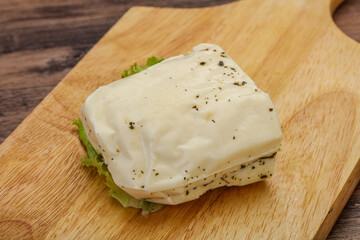 Halloumi cheese with mint for grill