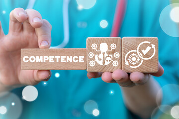 Competence Skill Personal Development Medical Concept. Medicine Personnel roles and...