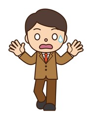 驚く スーツ 男性