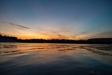 sunset over the river