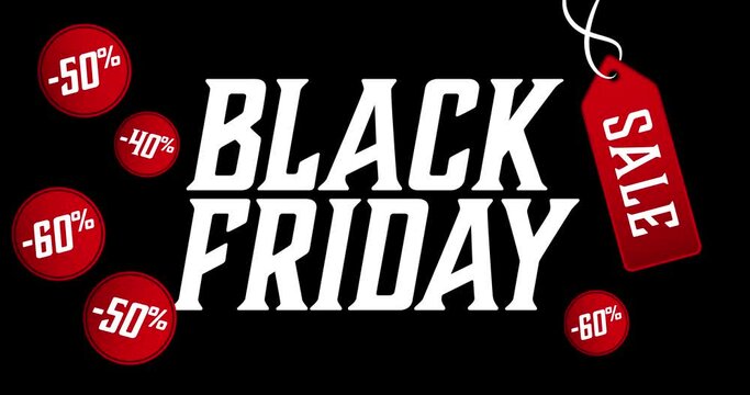black friday sale animation black and red