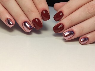 Nail Polish. Art Manicure. Colored Nail Polish. Beauty hands.