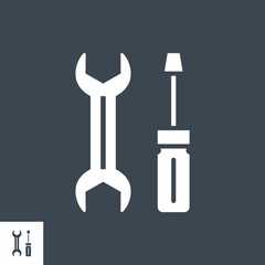 Services Related Vector Glyph Icon. Isolated on Black Background. Vector Illustration.