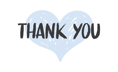 Thank you lettering text with heart background. Thanks and love message. vector design.