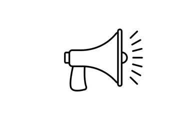 Megaphone linear icon, vector design with editable stroke. Loudspeaker, bullhorn symbol.