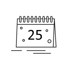 Christmas calendar icon on white background.