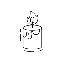 Cute candle icon on white background.