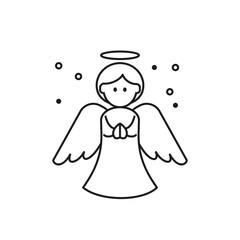 Christmas angel icon on white background.