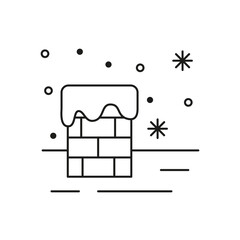 Сhristmas chimney icon on white background.