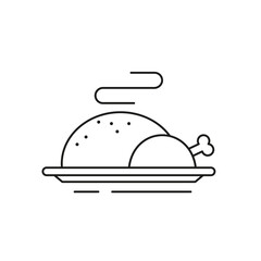 Hot turkey icon on white background.