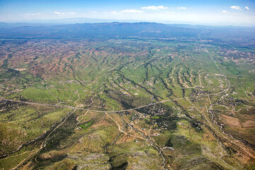 From above the Huachuca Mountains just North of the U.S.-Mexico border looking East 