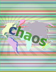 chaos word on business digital touch screen