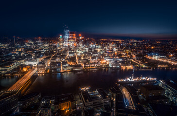 London city area skyline, UK