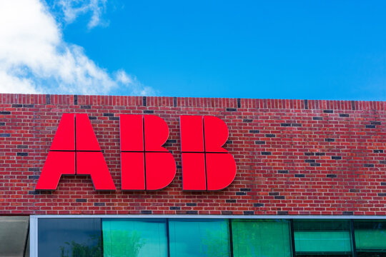 ABB logo at Silicon Valley campus of ASEA Brown Boveri, Swiss-Swedish multinational corporation headquartered in Zurich, Switzerland - San Jose, California, USA - 2020