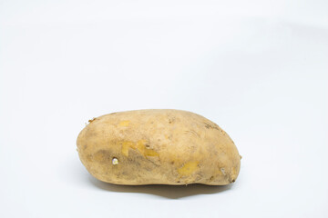 A natural potato with white background