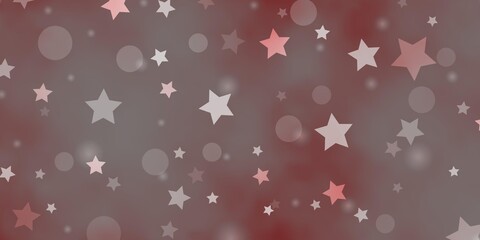 Light Red vector background with circles, stars.