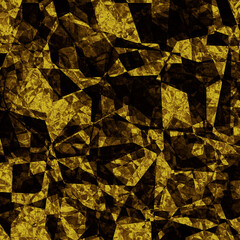 Golden rocks, diamond, grunge texture, background